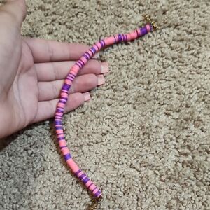 Pink and Purple Beaded anklet